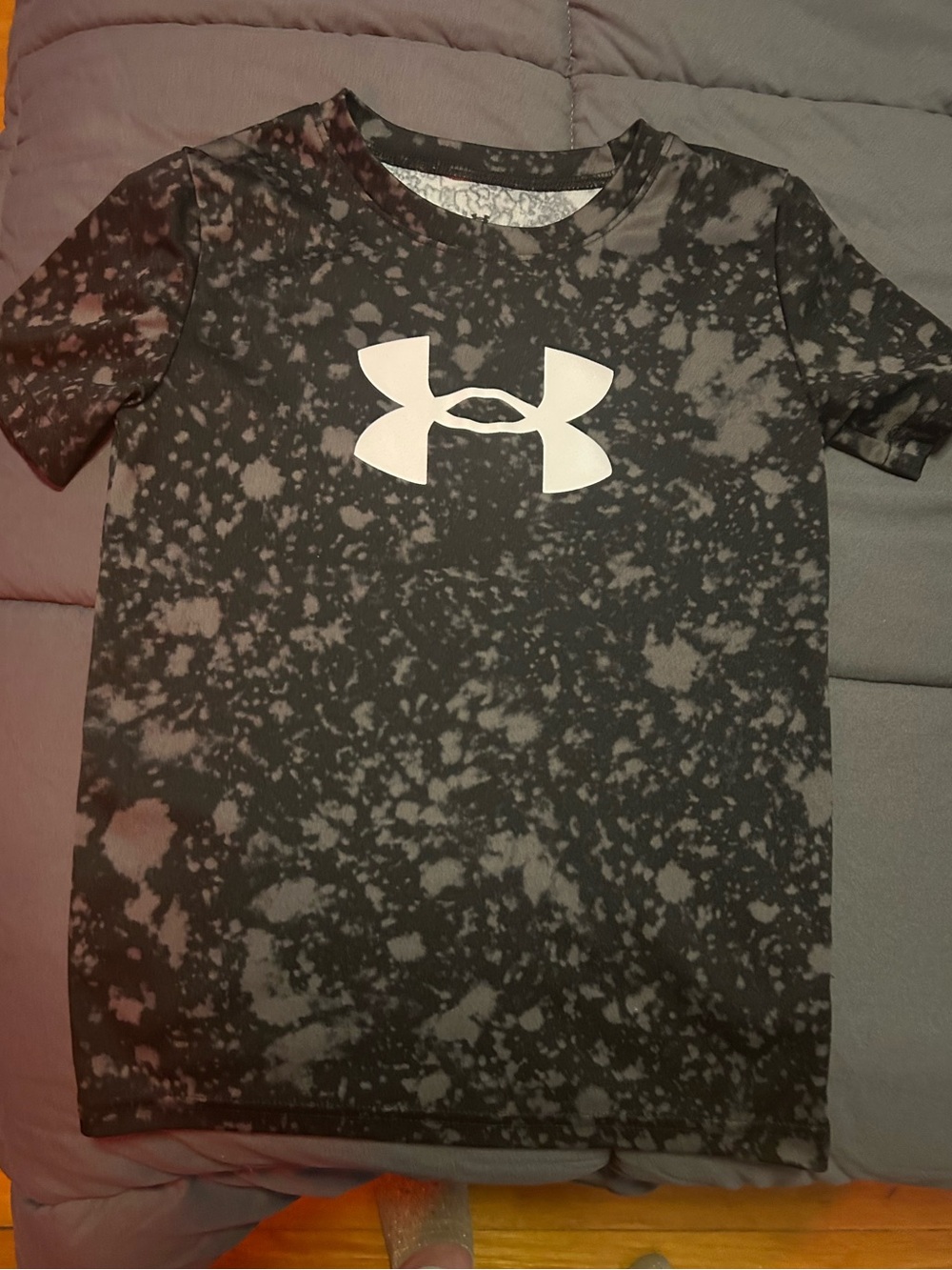 Under Armour Black & Gray Splatter Logo Tee